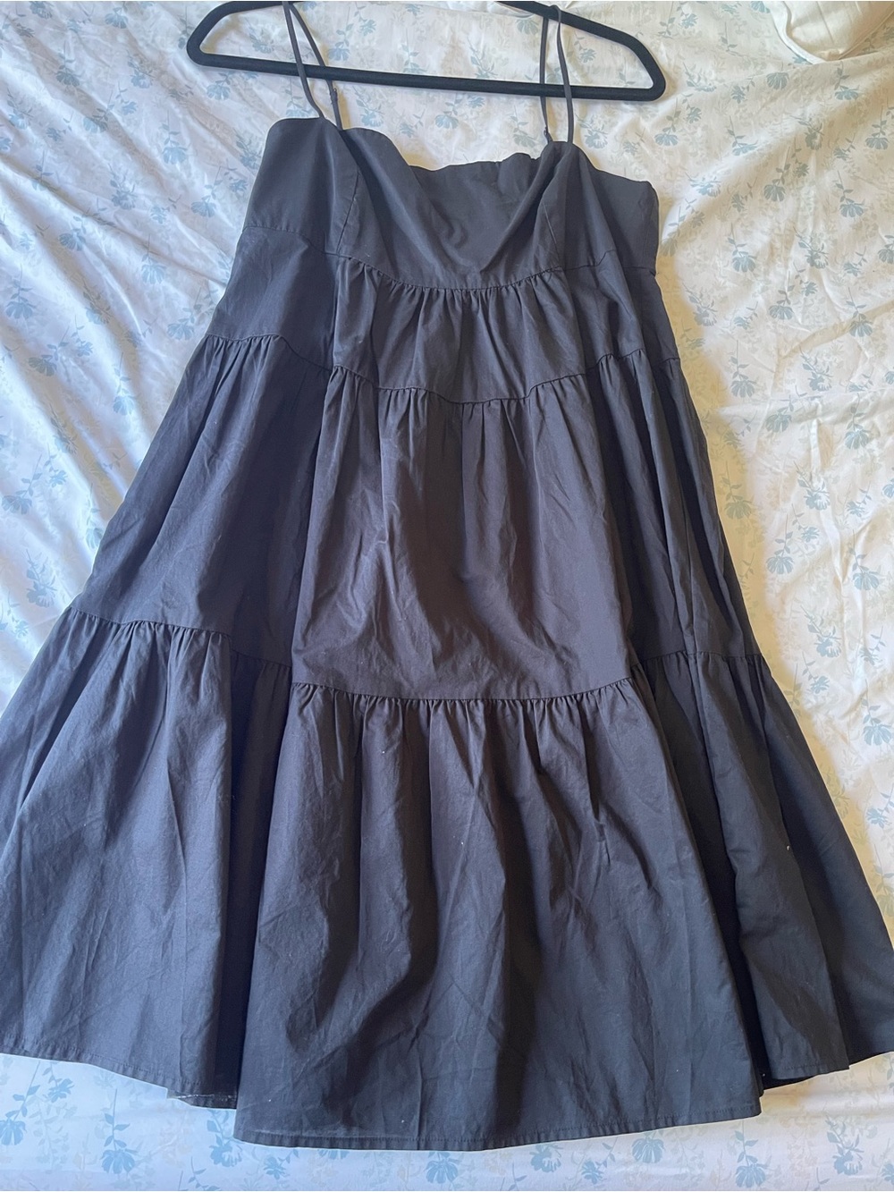 Levi's Black Tiered Spaghetti-Strap Skater Dress